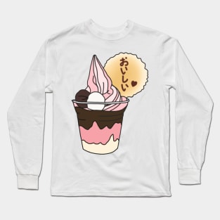 Sakura Strawberry Soft Ice Cream Long Sleeve T-Shirt